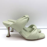 Aquazzura Twist 75 Sandals Cool Mint Leather Size 39 Double Band Heels