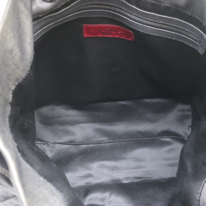 Valentino Bow Tote Dark Gray Coated Canvas Medium Shoulder Bag