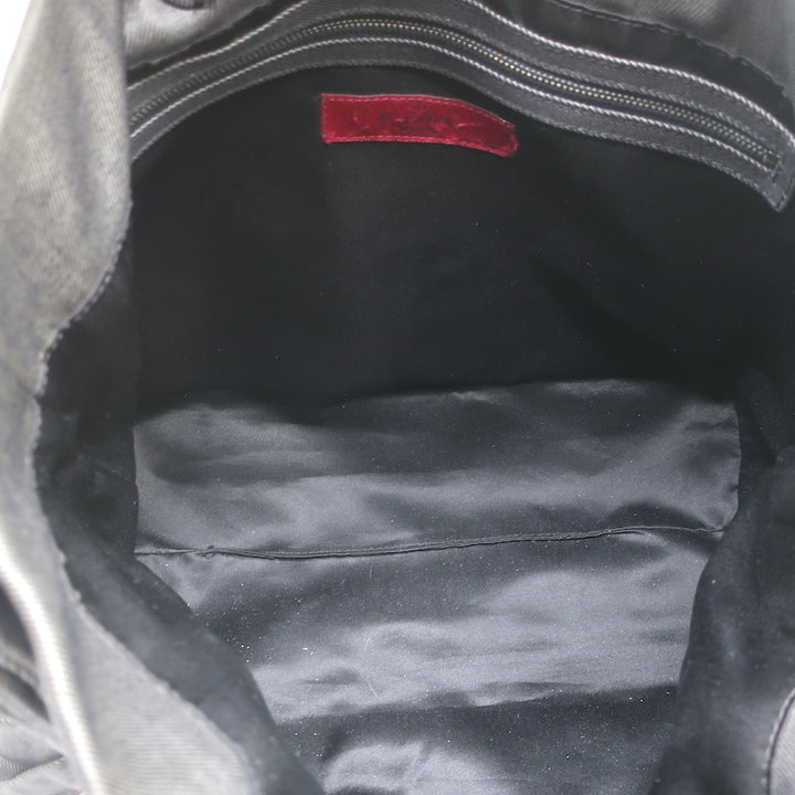 Valentino Bow Tote Dark Gray Coated Canvas Medium Shoulder Bag