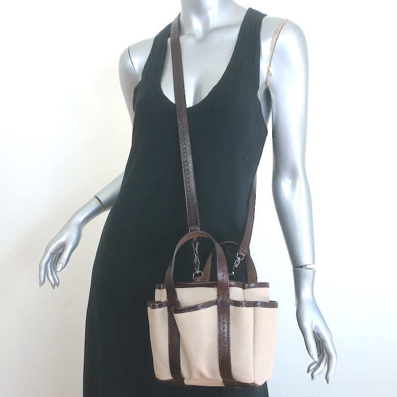 トートバッグ Max Mara Leather Cotton Canvas Giardiniera Mini Handbag 23623133_53687663_600.jpg