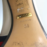 Gucci Peyton GG Marmont Pearl-Heel Loafer Pumps Cream Leather Size 36