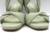 Aquazzura Twist 75 Sandals Cool Mint Leather Size 39 Double Band Heels