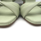 Aquazzura Twist 75 Sandals Cool Mint Leather Size 39 Double Band Heels