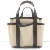 Max Mara Giardiniera Mini Tote Leather-Trimmed Beige Canvas Crossbody Bag