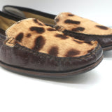 Dolce & Gabbana Eel Skin & Leopard Pony Hair Loafers Dark Brown Size 39.5