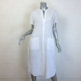 James Perse Belted Midi Shirtdress White Linen Size 2