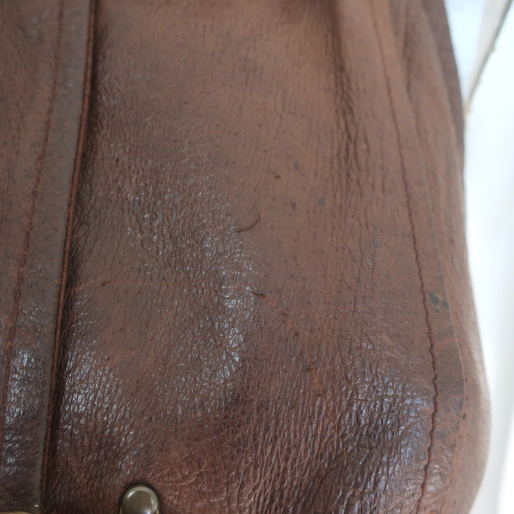 Vintage Moschino Brass Clasp-Closure Leather Vest Dark Brown Size US 4
