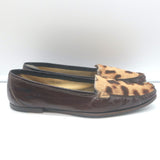 Dolce & Gabbana Eel Skin & Leopard Pony Hair Loafers Dark Brown Size 39.5