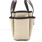 Max Mara Giardiniera Mini Tote Leather-Trimmed Beige Canvas Crossbody Bag