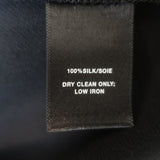 Lafayette 148 Beaded-Placket Tunic Black Silk Crepe Size Medium Long Sleeve Top