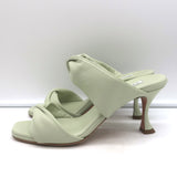 Aquazzura Twist 75 Sandals Cool Mint Leather Size 39 Double Band Heels