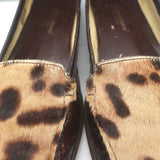 Dolce & Gabbana Eel Skin & Leopard Pony Hair Loafers Dark Brown Size 39.5
