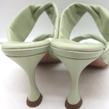 Aquazzura Twist 75 Sandals Cool Mint Leather Size 39 Double Band Heels