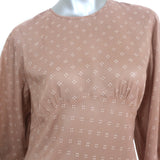 Doen Sage Maxi Dress Macaroon Printed Cotton Size Medium Balloon Sleeve NEW