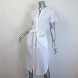James Perse Belted Midi Shirtdress White Linen Size 2