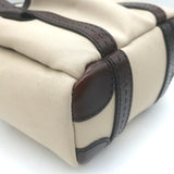 Max Mara Giardiniera Mini Tote Leather-Trimmed Beige Canvas Crossbody Bag