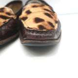 Dolce & Gabbana Eel Skin & Leopard Pony Hair Loafers Dark Brown Size 39.5
