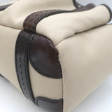 Max Mara Giardiniera Mini Tote Leather-Trimmed Beige Canvas Crossbody Bag