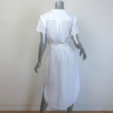 James Perse Belted Midi Shirtdress White Linen Size 2
