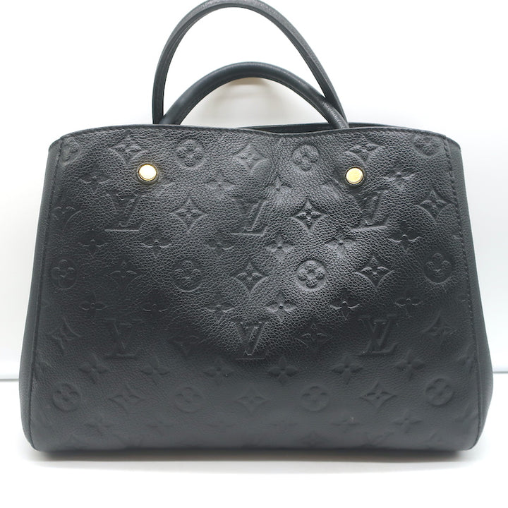 Louis Vuitton Montaigne MM Tote Black Empreinte Leather Shoulder Bag