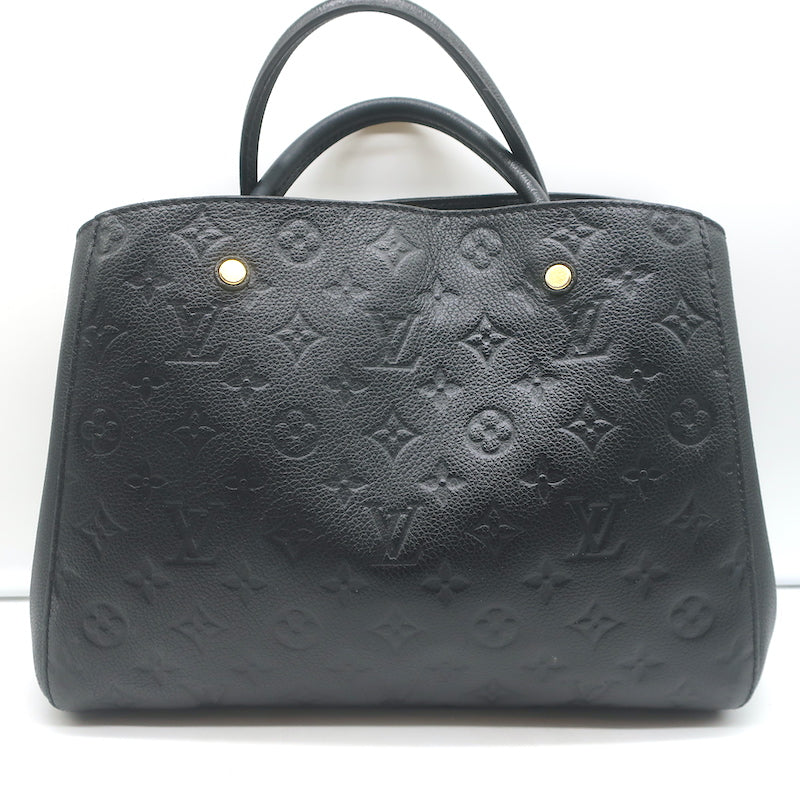 Louis Vuitton Montaigne MM Tote Black Empreinte Leather Shoulder