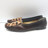 Dolce & Gabbana Eel Skin & Leopard Pony Hair Loafers Dark Brown Size 39.5