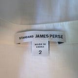 James Perse Belted Midi Shirtdress White Linen Size 2