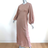 Doen Sage Maxi Dress Macaroon Printed Cotton Size Medium Balloon Sleeve NEW