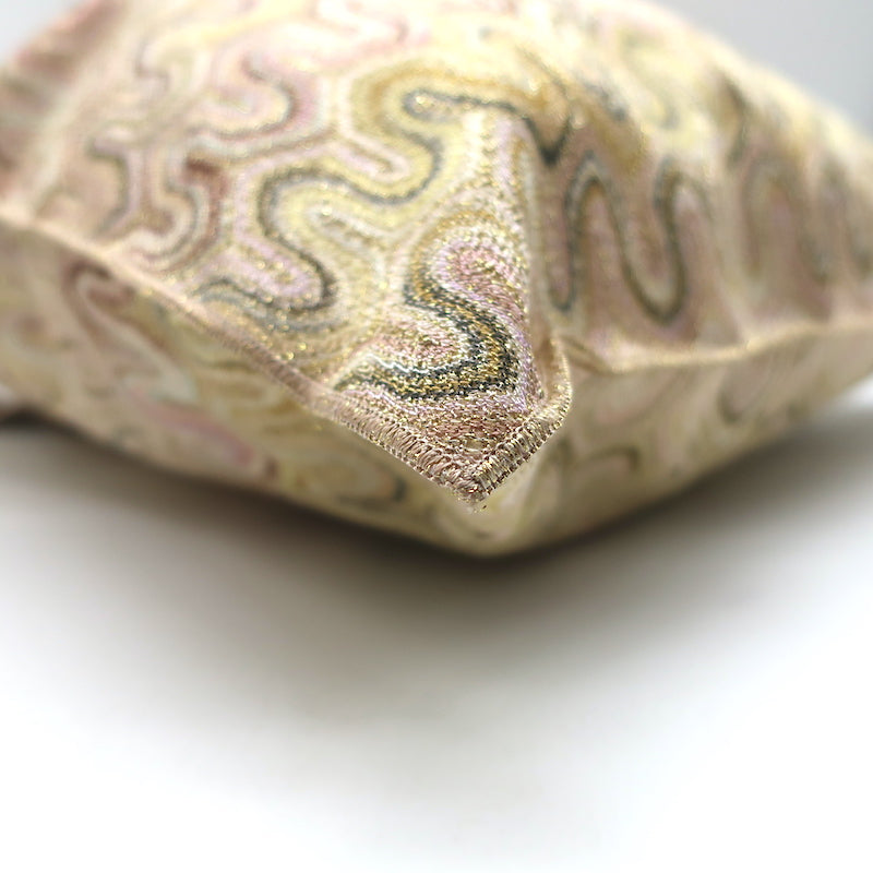 Missoni Messenger Bag Light Pink/Gold Lurex Knit Large Flat Crossbody NEW
