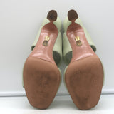 Aquazzura Twist 75 Sandals Cool Mint Leather Size 39 Double Band Heels