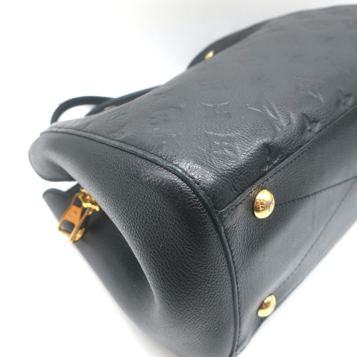 Louis Vuitton Montaigne MM Tote Black Empreinte Leather Shoulder Bag