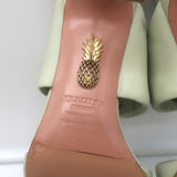Aquazzura Twist 75 Sandals Cool Mint Leather Size 39 Double Band Heels