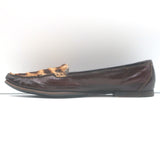 Dolce & Gabbana Eel Skin & Leopard Pony Hair Loafers Dark Brown Size 39.5