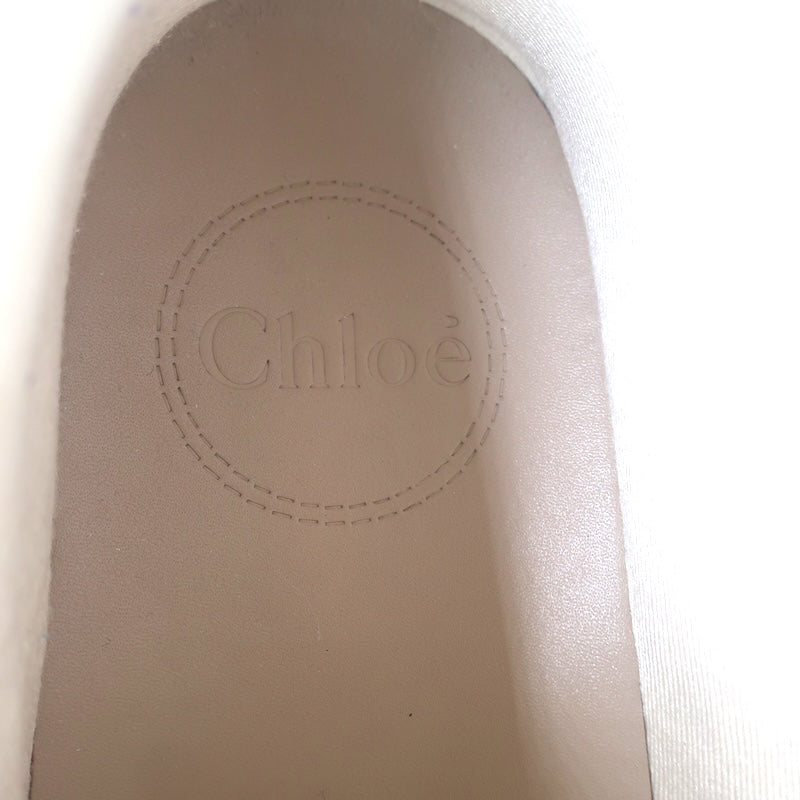 Chloe Nama Sneakers Gold Metallic Mesh &amp; Blush Suede Size 38