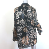 Lafayette 148 Metallic Paisley Burnout Tunic Top Black Size Medium