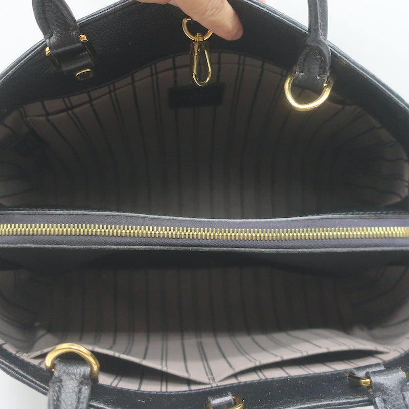 Louis Vuitton Montaigne MM Tote Black Empreinte Leather Shoulder Bag