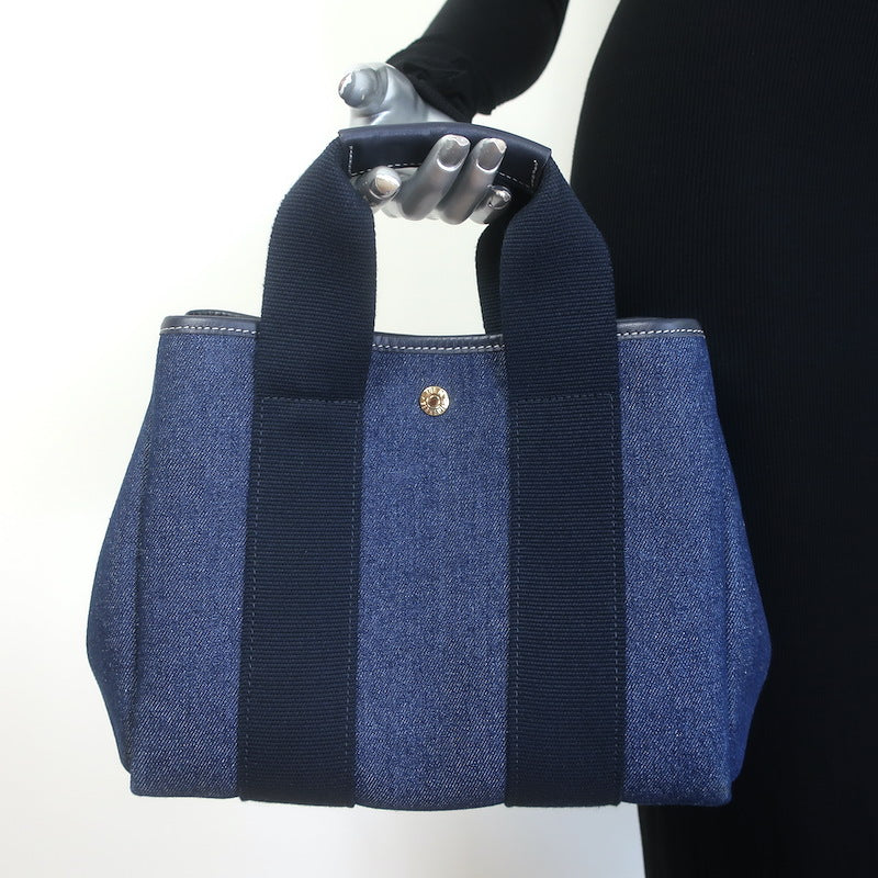 Rue De Verneuil Traversee Small Denim Crossbody Tote Indigo