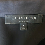 Lafayette 148 Metallic Paisley Burnout Tunic Top Black Size Medium