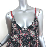 Isabel Marant Etoile Tie-Back Midi Dress Black/Red Printed Georgette Size 42