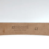 Roberto Cavalli Jewel Buckle Snakeskin Belt Cream Size 42