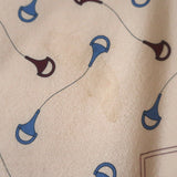 Vintage Gucci Horsebit Scarf Beige Silk Twill