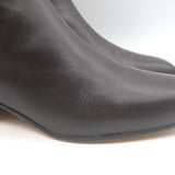 Gucci Karen Web Chelsea Boots Dark Brown Leather Size 41.5 Low-Heel Ankle Boots