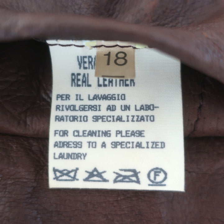 Vintage Moschino Brass Clasp-Closure Leather Vest Dark Brown Size US 4