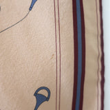 Vintage Gucci Horsebit Scarf Beige Silk Twill