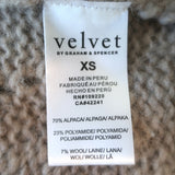 Velvet by Graham & Spencer Beth Cardigan Taupe Pointelle Knit Size Extra Small