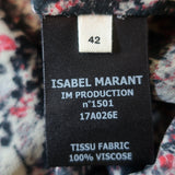 Isabel Marant Etoile Tie-Back Midi Dress Black/Red Printed Georgette Size 42