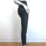 Saint Laurent Stretch Leather Zipper Leggings Black Size 42