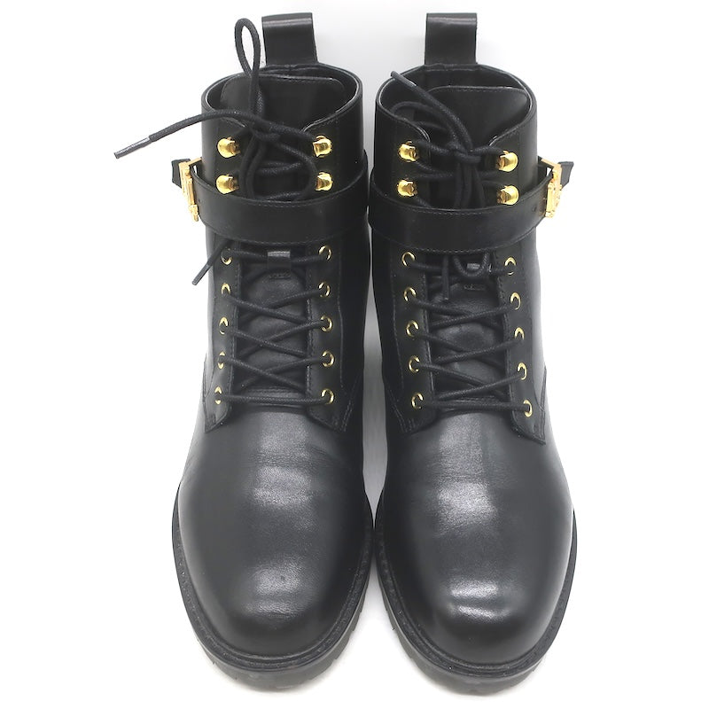 LAUREN Ralph Lauren Elridge Combat Boots Black Leather Size 8