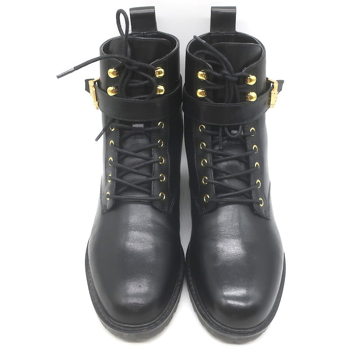 LAUREN Ralph Lauren Elridge Combat Boots Black Leather Size 8