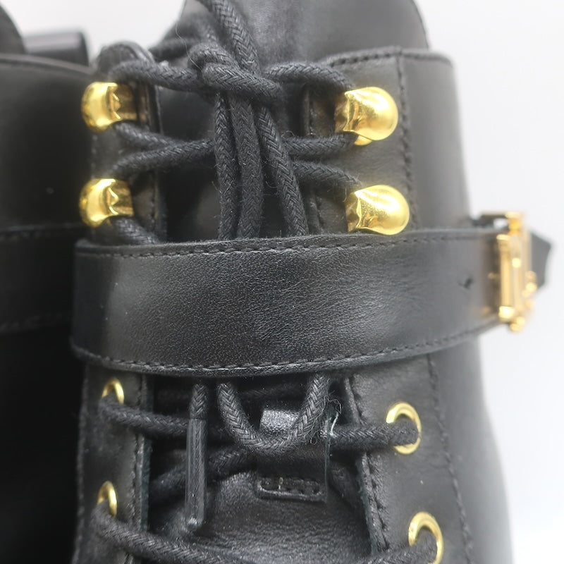 LAUREN Ralph Lauren Elridge Combat Boots Black Leather Size 8